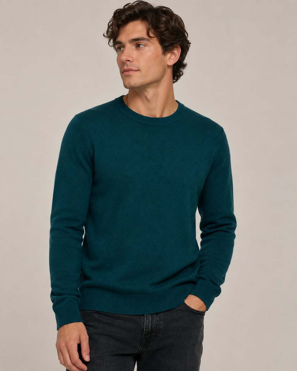 Club Room Cashmere Luxury Men's Dark Green Crew Neck Sweater Size Medium